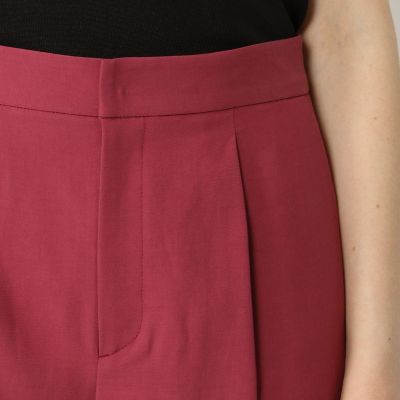 レーヨンコットンツイル フロントタッククロップドパンツ