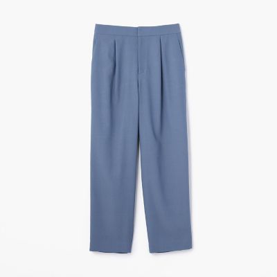 レーヨンコットンツイル フロントタッククロップドパンツ