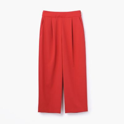ポリエステルレーヨン　フロントタッククロップドパンツ