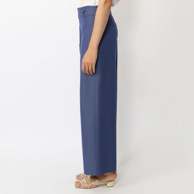 シャンブレーツイル　ベルテッドワイドパンツ