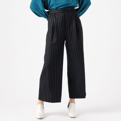いラインアップ ウールサキソニー ハイウエストタックパンツ | maison パンツ