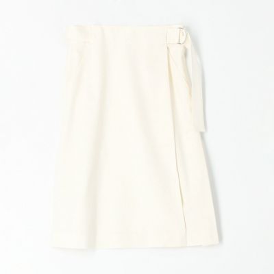 ＜maison TOMORROWLAND＞コットンリネンストレッチ　ラップスカート