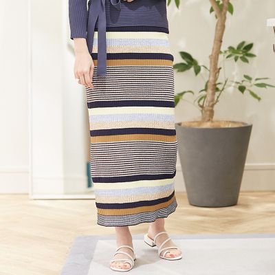 マルチボーダーランダムリブ タイトスカート | maison TOMORROWLAND