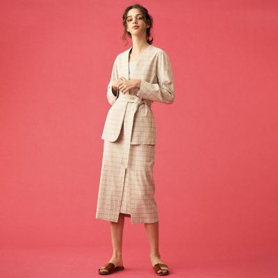 ＜maison TOMORROWLAND＞ハイブリッドストレッチ　Ｉラインミディスカート