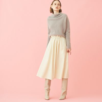 祝開店！大放出セール開催中 ウールサキソニー フロントギャザースカート maison | スカート