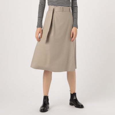 シルキーミルドウール ベルテッドフレアスカート | ファッション・服