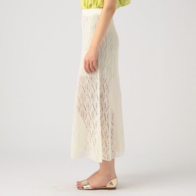 ぺーパーストレッチ　フレアロングスカート
