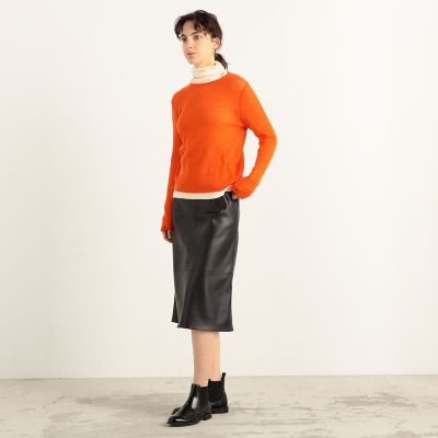 レザーライククロス トラペーズスカート | maison TOMORROWLAND/メゾン