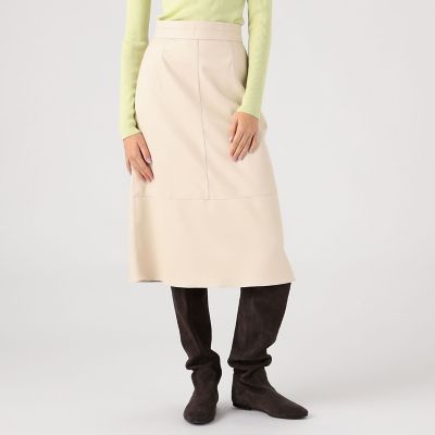 レザーライククロス トラペーズスカート | maison TOMORROWLAND/メゾン