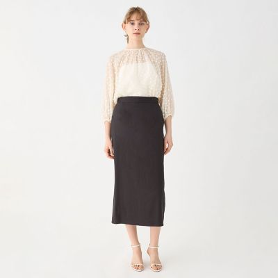 リネンレーヨンストレッチグログラン Iラインスカート | maison