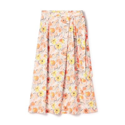 drawer 2021SS ロングスカート　フラワープリントタックスカート Drawer（ドゥロワー）の「Drawer フラワープリントタックス