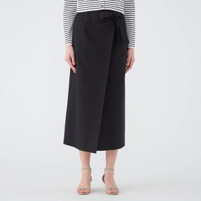 ラメミックスストレッチ　ラップロングタイトスカート