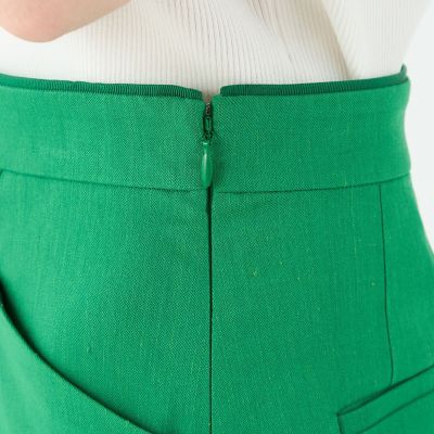 トリアセテートリネンストレッチ　タイトロングスカート