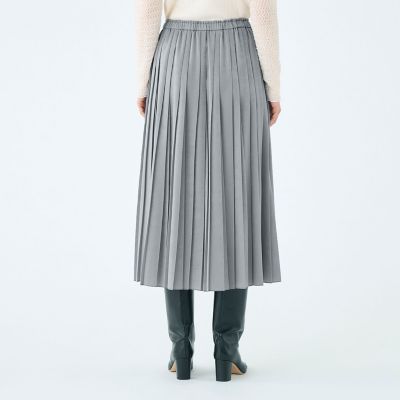 スエードサテン プリーツスカート | maison TOMORROWLAND/メゾン