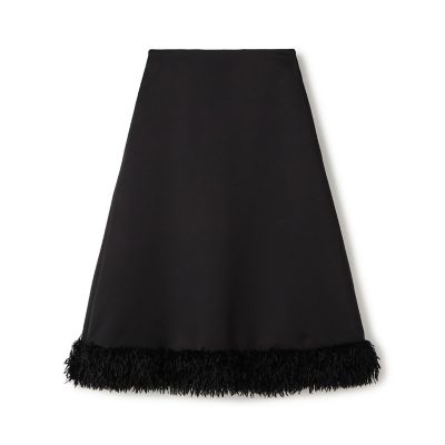 ＜maison TOMORROWLAND＞フェザーコンビ　トラペーズロングスカート