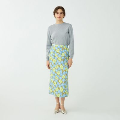 ポピープリントジャカード ペンシルタイトスカート | maison