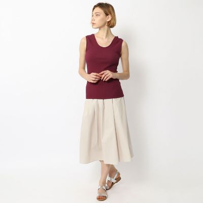 Yk　ワッシャー タックスカート コットンポリエステルワッシャー ランダムタックスカート