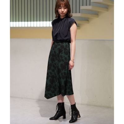 ＜maison TOMORROWLAND＞シャドーフラワープリント　アシンメトリーサーキュラースカート