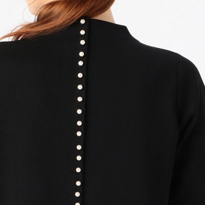 ポリエステルコットン バックパールボタンワンピース | maison