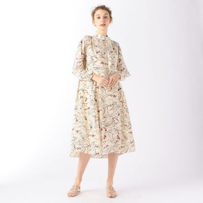 【美品】トゥモローランド／グラフィティーフラワープリント ボウタイワンピース グラフィティーフラワープリント ボウタイワンピース | maison