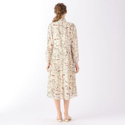 グラフィティーフラワープリント ボウタイワンピース | maison