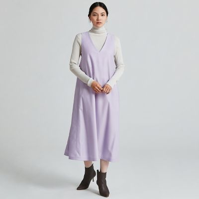 ＜maison TOMORROWLAND＞ウォッシャブルサキソニー　Ｖネックワンピース