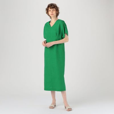 Ballsey リネンコットンムーブ ティアードワンピース34 トゥモローランド リネンコットンムーブ フレンチスリーブティアードワンピース