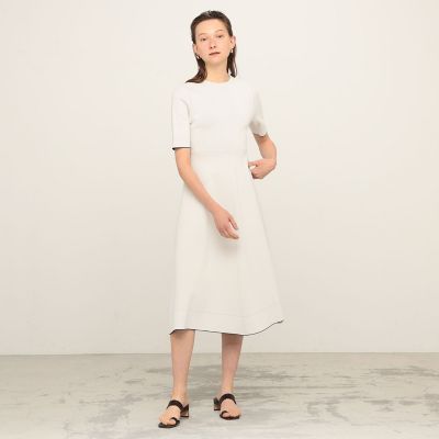 在庫一掃セール売れ筋ランキング ダブルフェイスドットステッチ クルーネックワンピース | maison ワンピース
