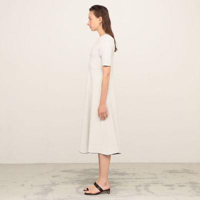 ダブルフェイスドットステッチ クルーネックワンピース | maison