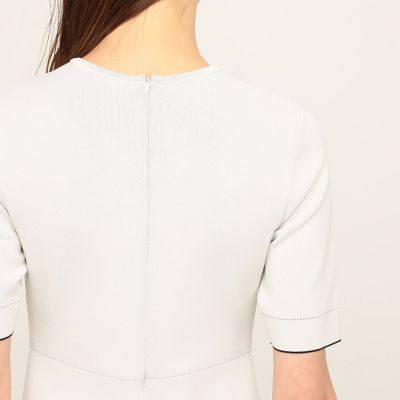 ダブルフェイスドットステッチ クルーネックワンピース の通販 | 三越