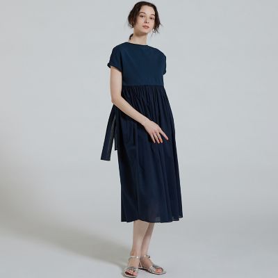 ＜maison TOMORROWLAND＞マテリアルコンビ　バックリボンワンピース