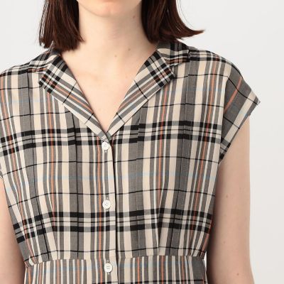 Ballseyトゥモローランド♡バレッタプラッドオープンカラーシャツワンピース バレッタプラッド オープンカラーシャツワンピース | maison