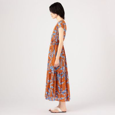 プラッドリーフプリント カシュクールワンピース | maison