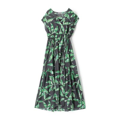 プラッドリーフプリント カシュクールワンピース | maison  