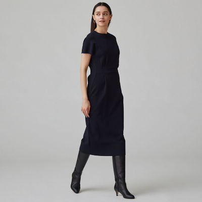 アセテートナイロンミラノリブ ウエストタックワンピース | maison