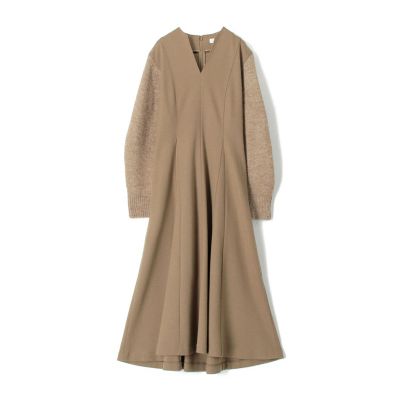 ＜maison TOMORROWLAND＞ウールニットコンビ　キーネックワンピース