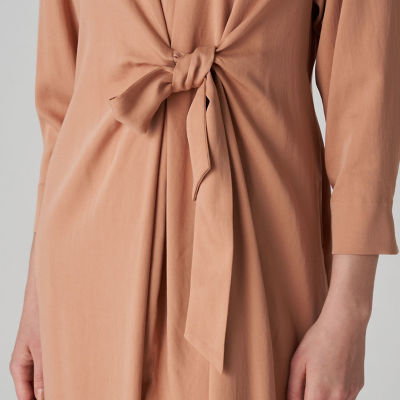 未使用タグ付 ボールジィ セルロース モールスキン リボンワンピース ベージュ セルロースモールスキン フロントリボンワンピース | maison