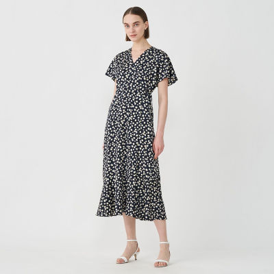 23SS Ballsey プティフラワー カシュクールワンピース 36 フレア袖 プティフラワープリント カシュクールワンピース | maison