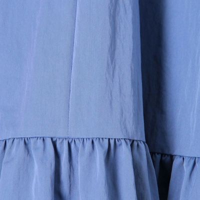 ハイカウントギャバジン　フリルネックギャザーワンピース