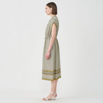 アルハンブラプリント　ドローストリングシャツワンピース