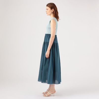 マテリアルコンビ ノースリーブワンピース マテリアルコンビ ノースリーブワンピース | maison