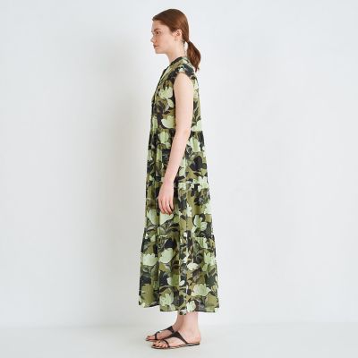 【美品】Ballsey 23SS マグノリアプリント ティアードワンピース BALLSEY（ボールジィ）の「マグノリアプリント ティアード