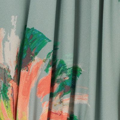 コートペイントフラワープリント シャーリングワンピース コートペイントフラワープリント シャーリングワンピース