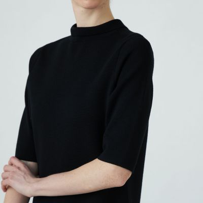 ウールポリエステルパールコンビ　ハーフスリーブワンピース