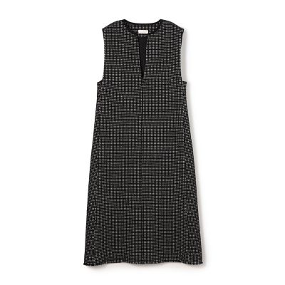 ＜maison TOMORROWLAND＞ワッフルツイード　キーネックワンピース