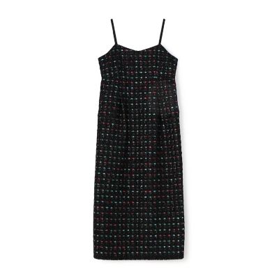 ＜maison TOMORROWLAND＞Ｂｌａｃｋ　ｏｐａｌ　キャミソールワンピース