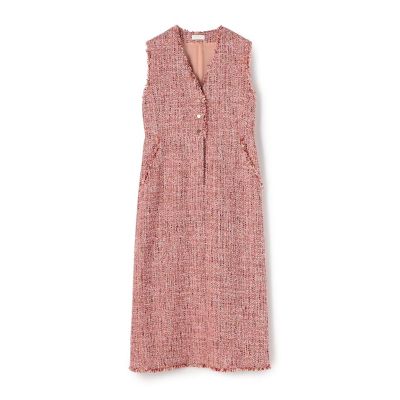 ＜maison TOMORROWLAND＞スラリットヤーンツイード　Ｖネックジャンパースカート