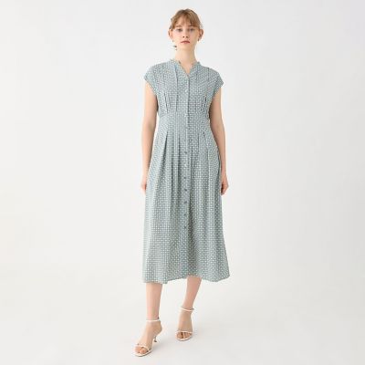 ＢＢダイアゴナルプリント　ウエストタックフレアワンピース