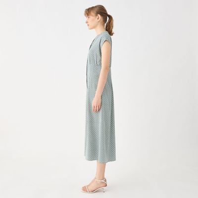 ＢＢダイアゴナルプリント　ウエストタックフレアワンピース