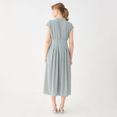 ＢＢダイアゴナルプリント　ウエストタックフレアワンピース